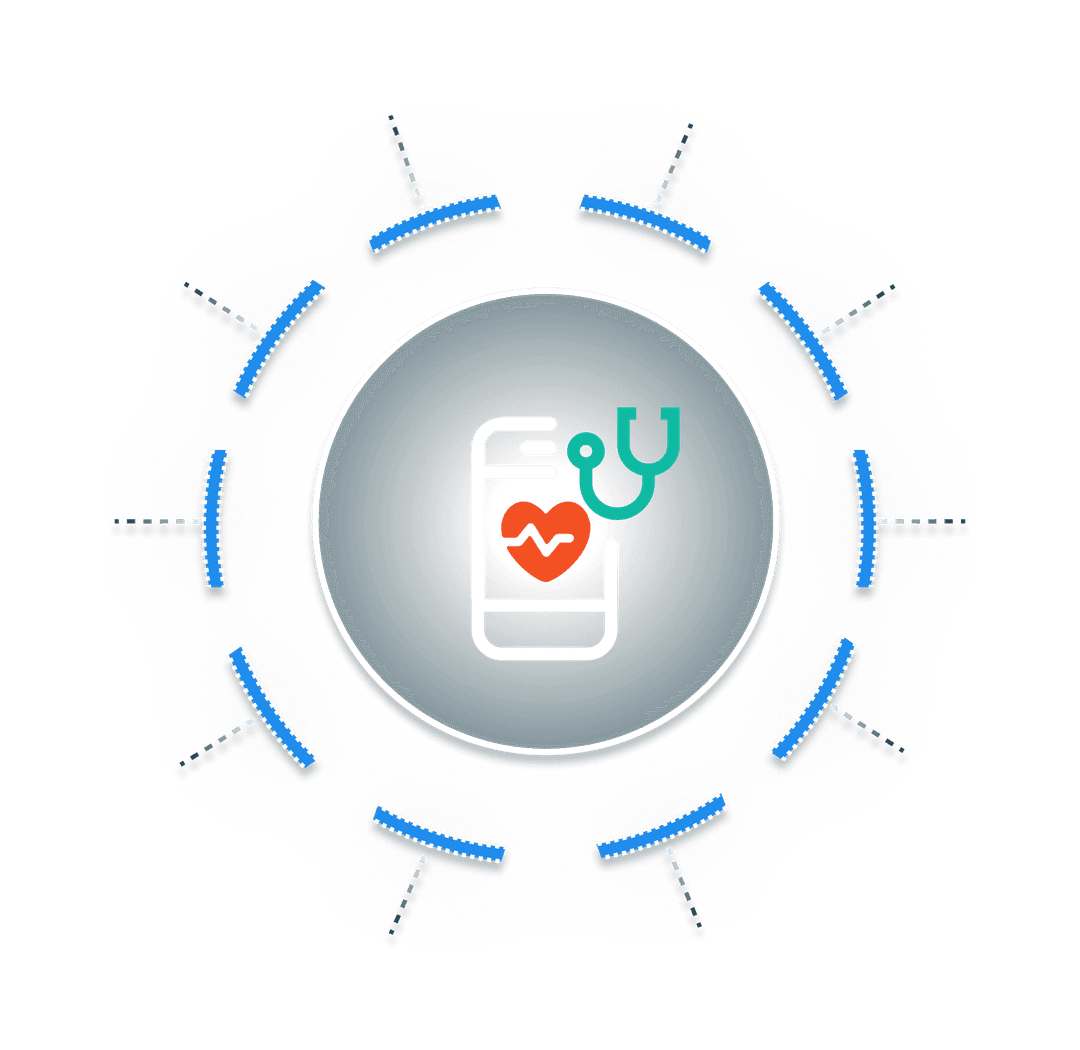 Healthcare expertise central illustration